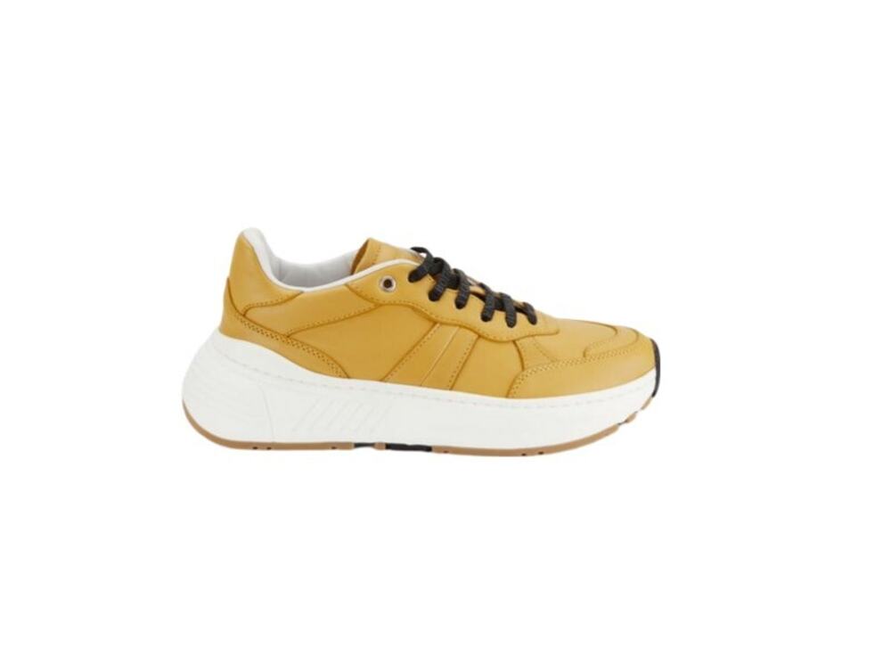 $895 NIB Bottega Veneta Yellow Leather Low Top Sneakers Size 11(44)